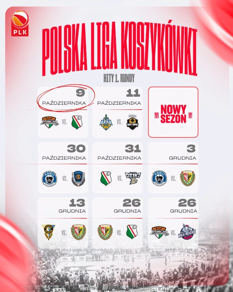 Znamy terminarz Polskiej Ligi Koszykówki na sezon 2026/27. Odliczamy do nowego sezonu!